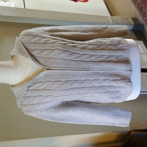 VGUC. Relativity petite zip up hooded cable sweater.